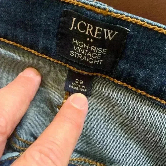 J Crew Jeans Ladies VTG Stormy Ink High Rise Straight Leg Button Fly Size 29 - Picture 5 of 10